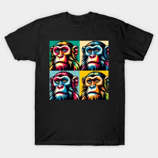 Prismatic Primate Panorama: Pop Art Monkey Magic T-Shirt